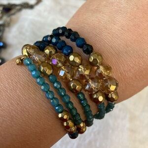 Wrap Around‎ Beaded Bracelet with Crystals and Beads